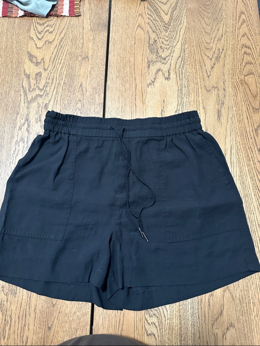Kersh Black Elastic Waist Drawstring Athletic Shorts
